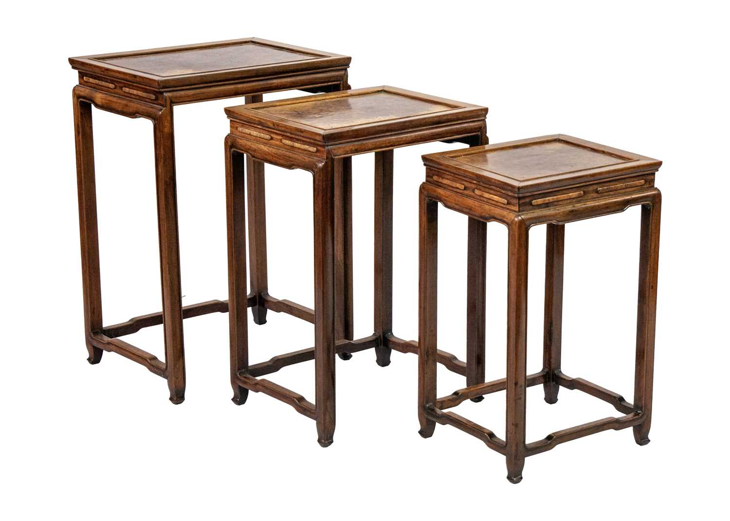 A Chinese hardwood quartetto of tables, early 20th century. - Image 3 of 6