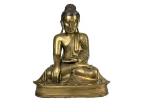 A large Chinese bronze model of Buddha.
