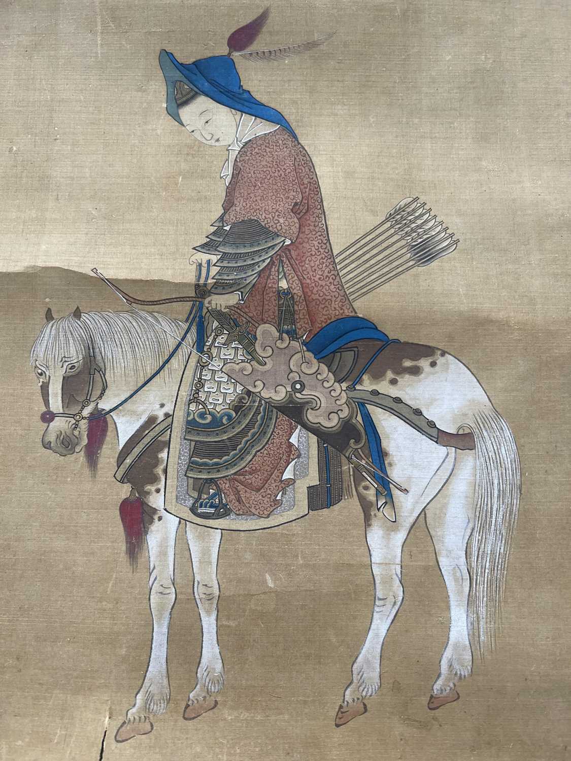 Hsiao Chen. 'FA Mu-Lan on horseback', Qing Dynasty, 19th century. - Image 9 of 11