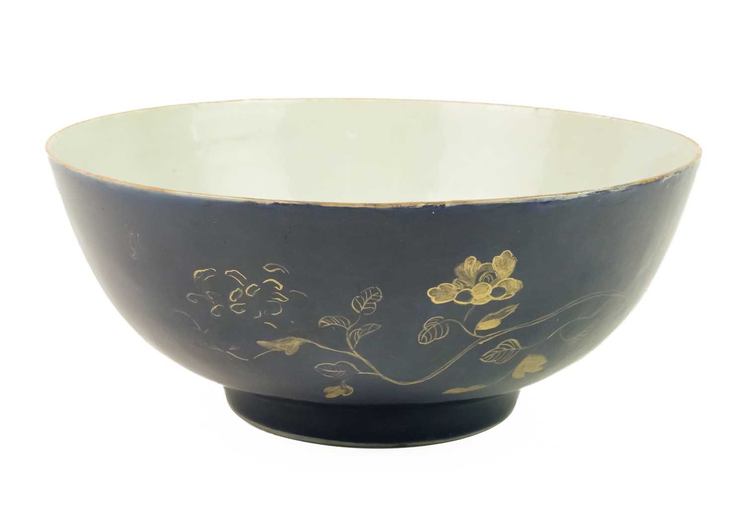 A Chinese blue-ground porcelain punch bowl, Qianlong period. - Image 6 of 9