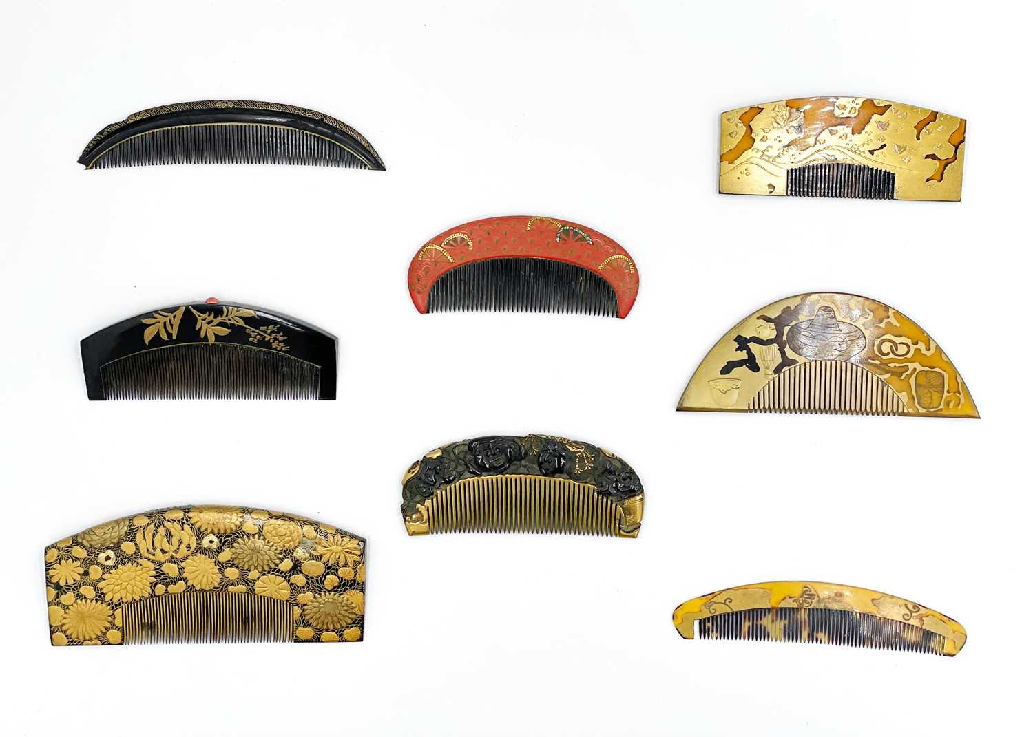 Eight Japanese combs, Edo period. - Image 2 of 2