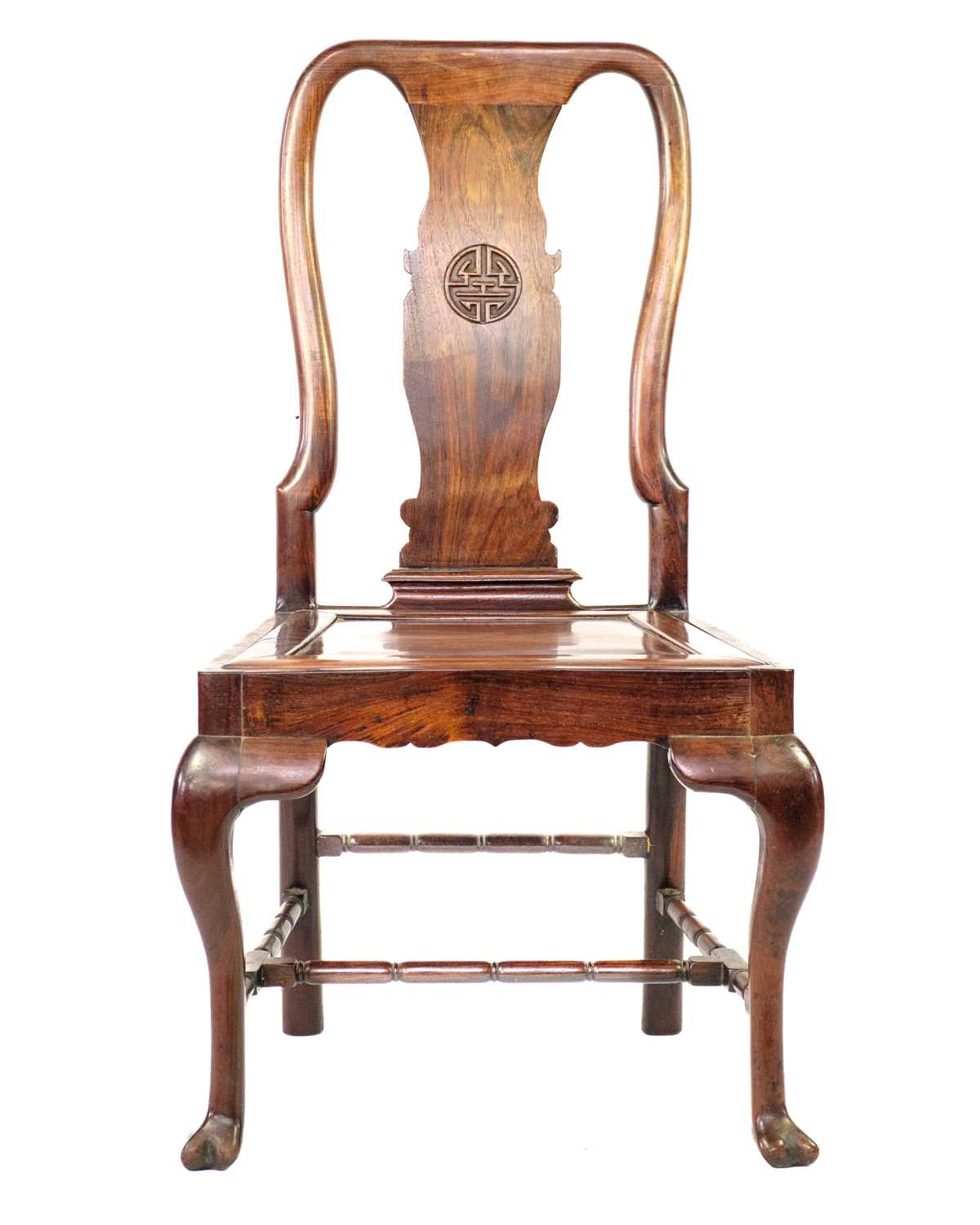 A set of four Chinese export dining chairs, late 19th century. - Image 5 of 9