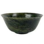 A Chinese spinach jade bowl.