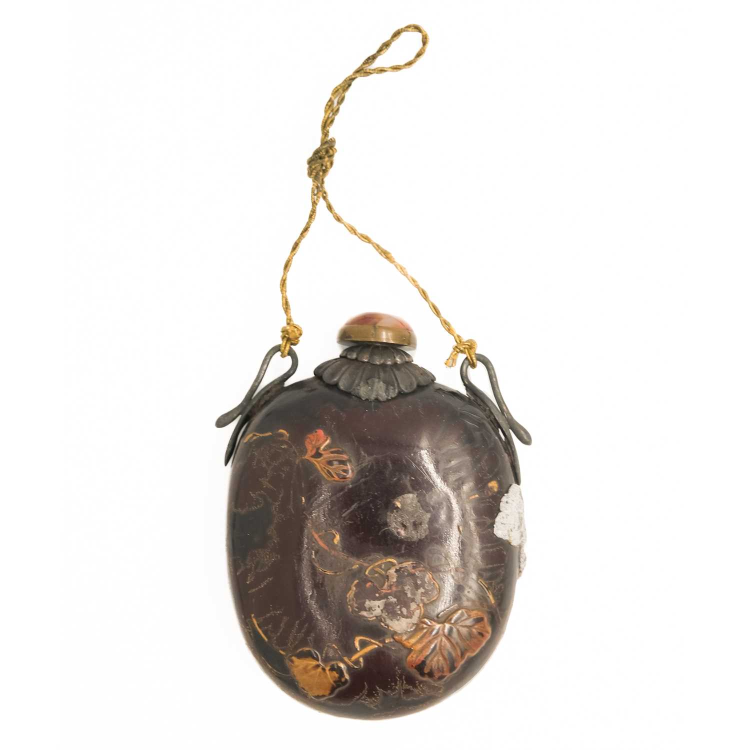 A Japanese lacquer metal snuff bottle, 19th century. - Image 2 of 2