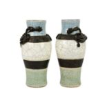 A pair of Chinese crackle glaze vases, circa 1890.