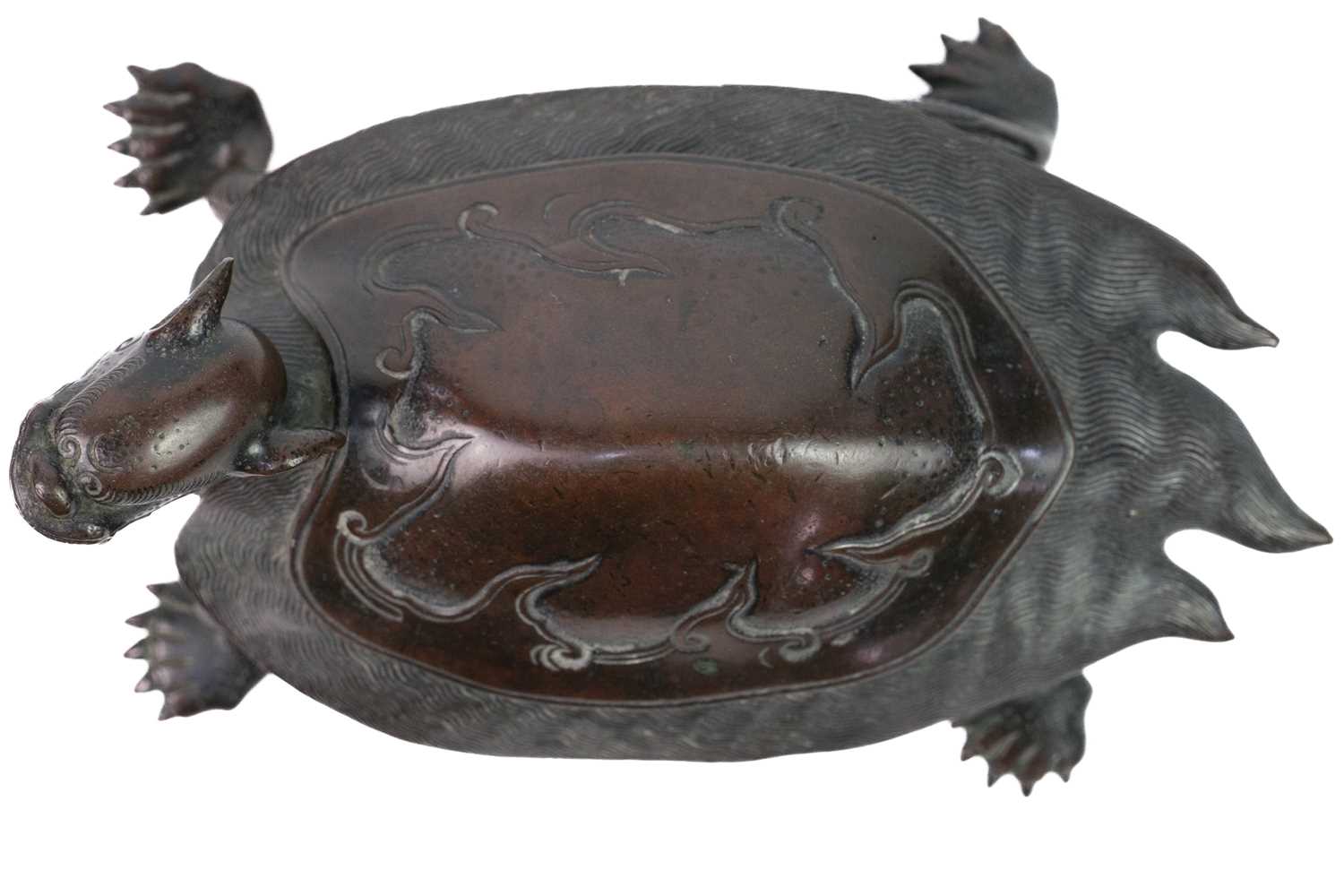 A Chinese bronze model of a turtle, 19th century. - Image 6 of 7