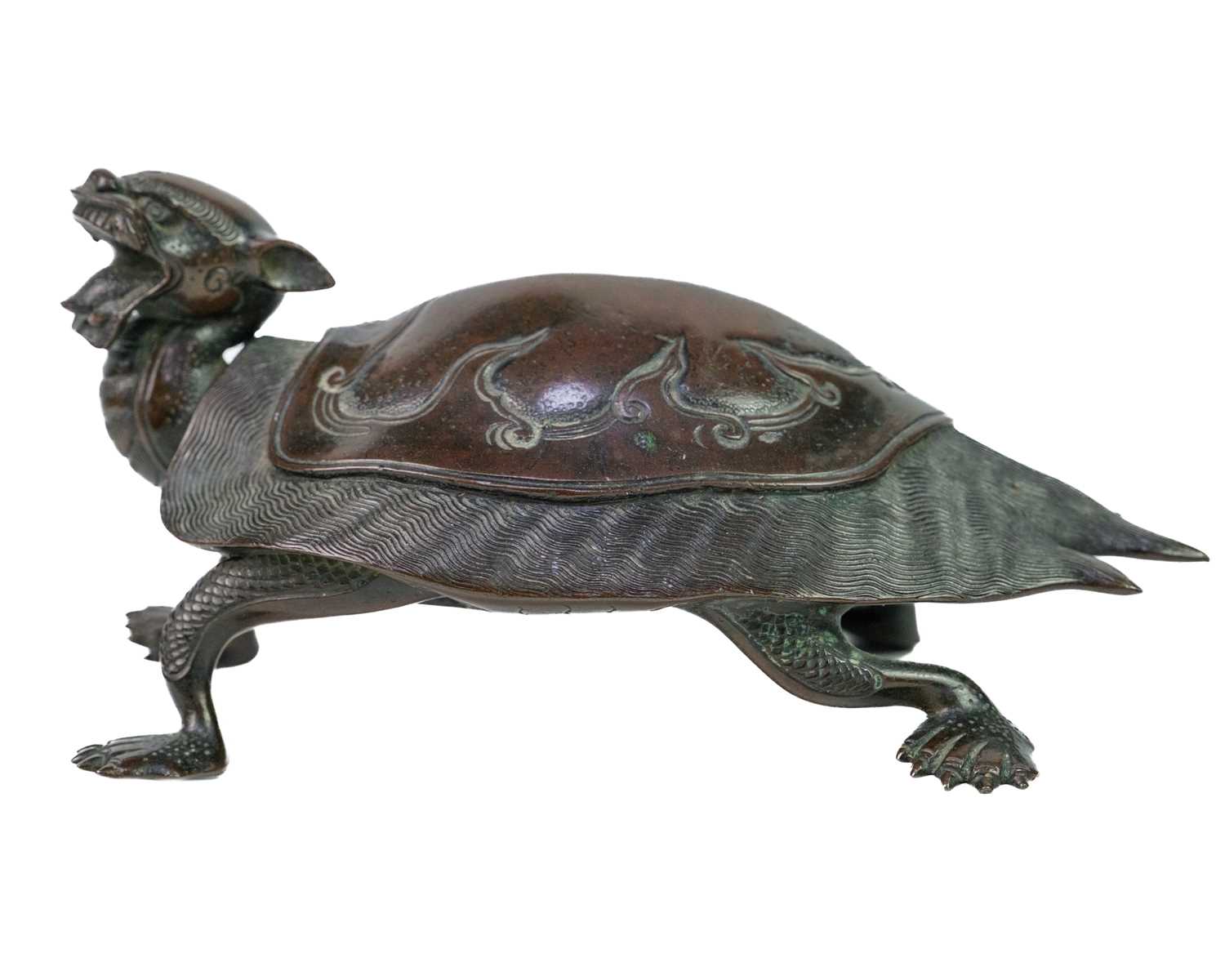 A Chinese bronze model of a turtle, 19th century. - Image 4 of 7