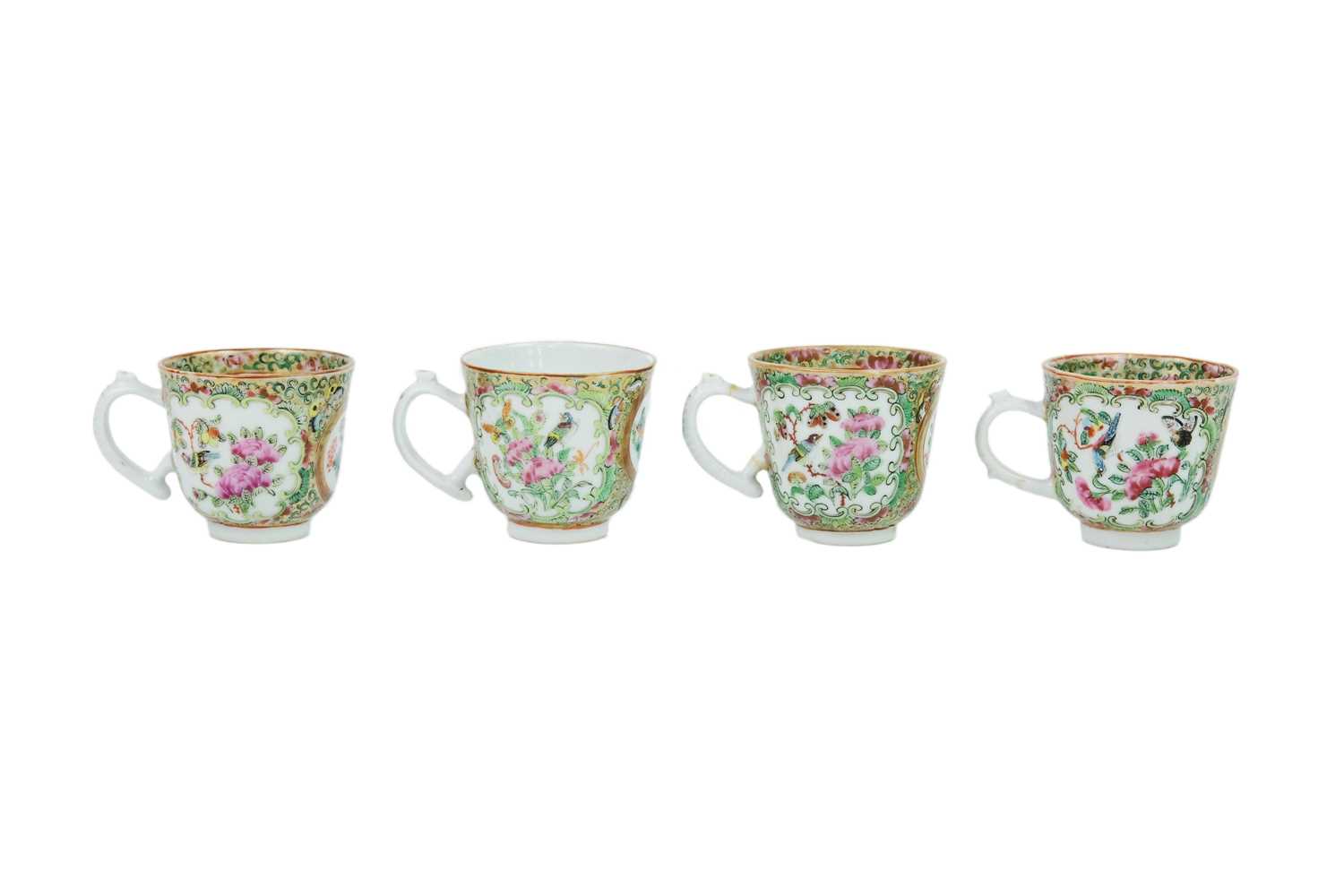 Seven Chinese famille rose porcelain cups and two saucer dishes, 18th century. - Image 3 of 5
