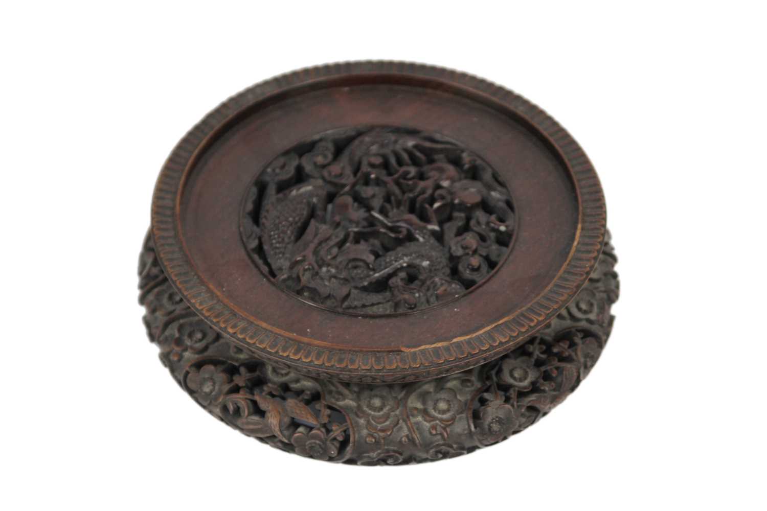 Various Chinese carved wood stands and covers, 19th/20th century. - Image 3 of 7
