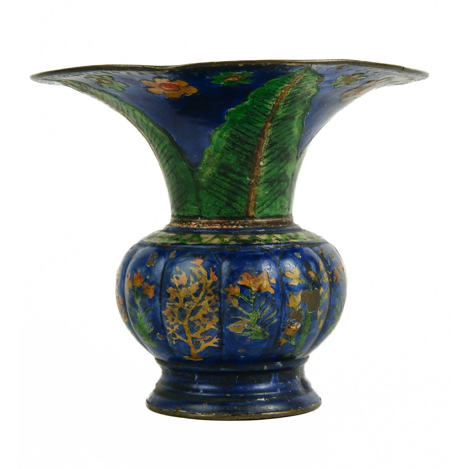 A Chinese Canton painted copper vase, circa 1800.