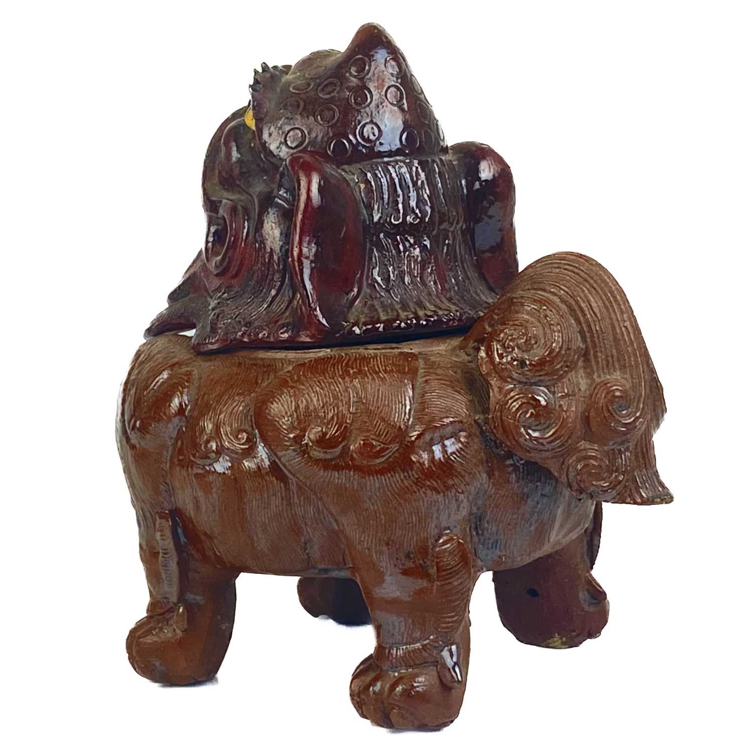 A Chinese pottery incense burner, circa 1900. - Image 3 of 6