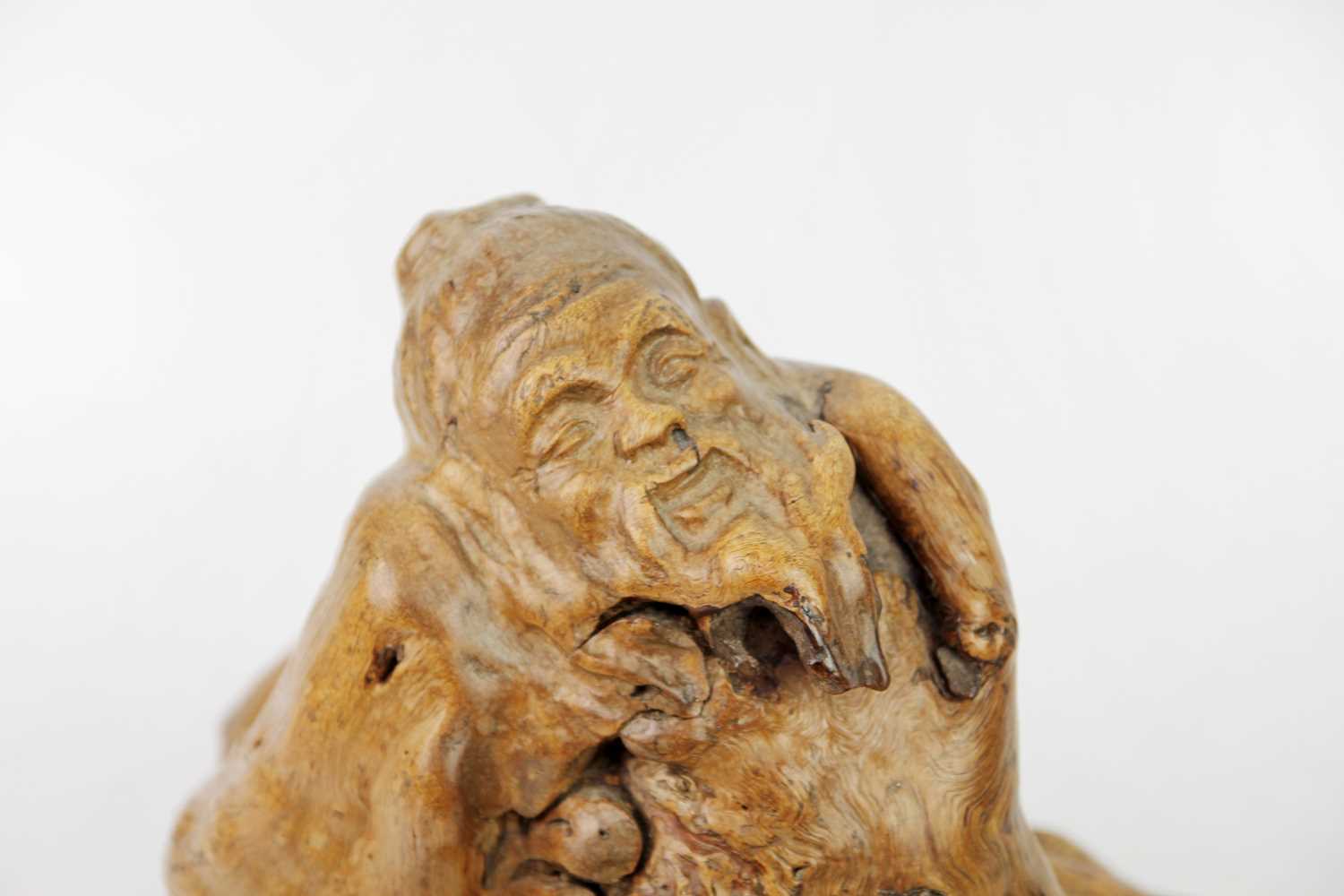 A Chinese rootwood carving of a sage, 20th century, - Image 2 of 10