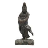 A Chinese bronze figure of Guanyin, Qing Dynasty, 19th century,