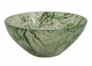 A Chinese moss agate bowl, Qing Dynasty, 19th century.