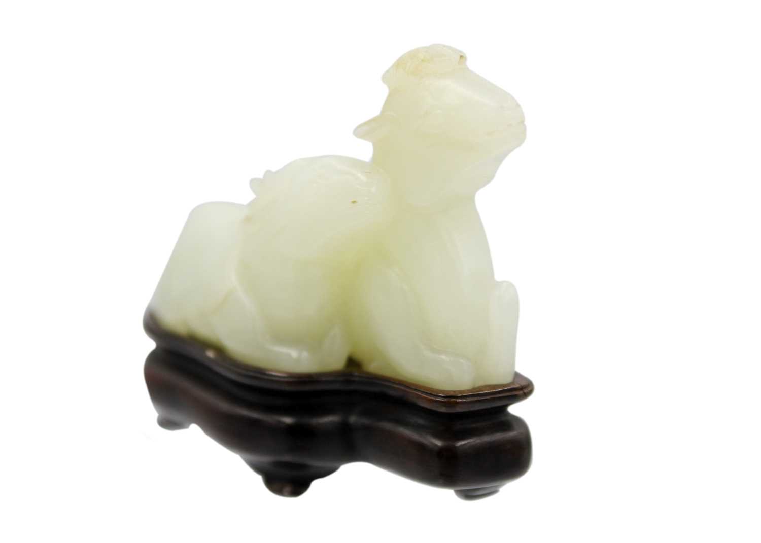 A Chinese carved celadon jade group of deers, Qing Dynasty, 19th century. - Image 4 of 22