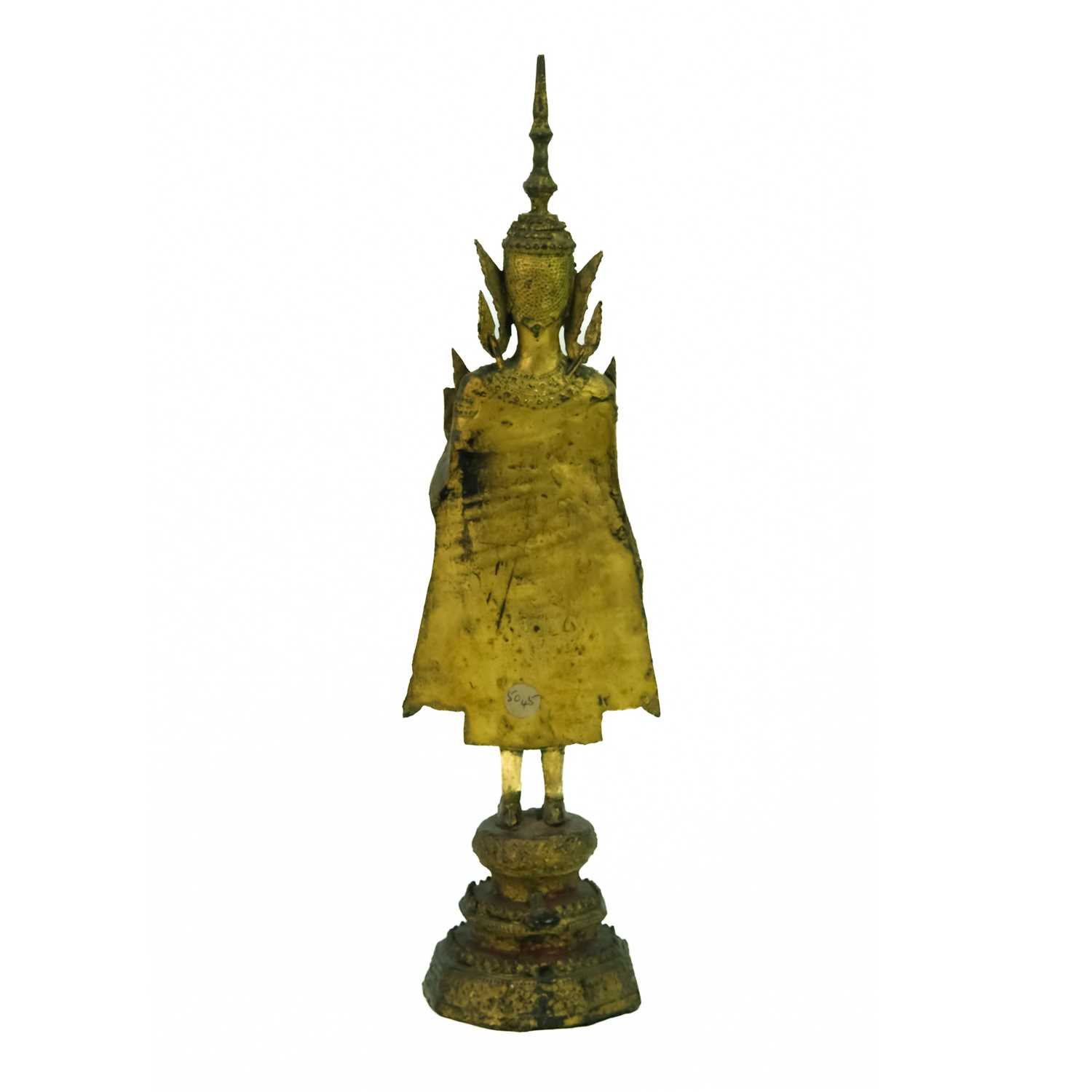 A Thai gilt bronze standing Buddha in royal attire, 18th/19th century. - Image 4 of 5