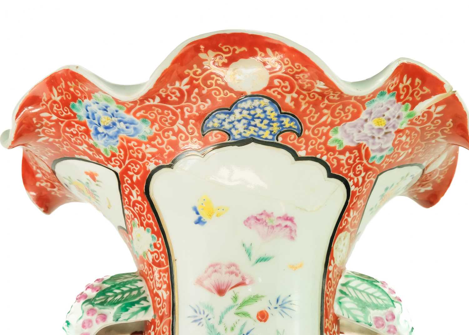 A large Japanese porcelain floor standing vase, Meiji period. - Image 7 of 9