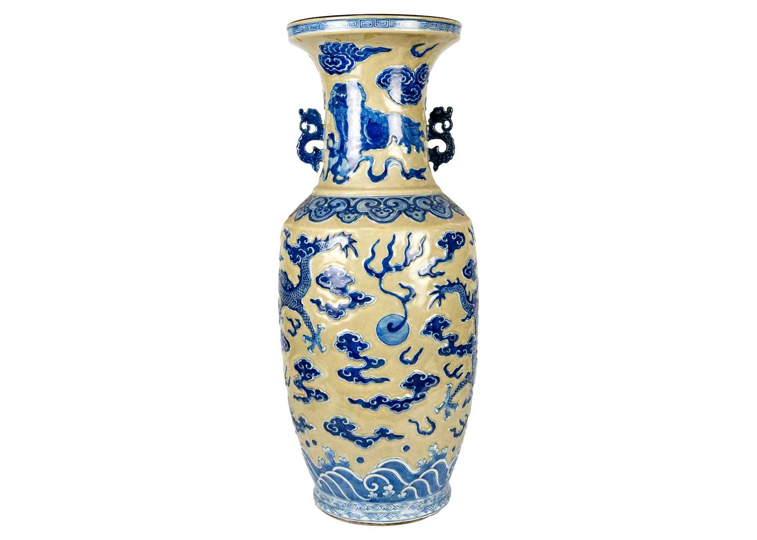 A large Chinese floor standing baluster 'dragon' vase, late 19th century. - Image 2 of 20