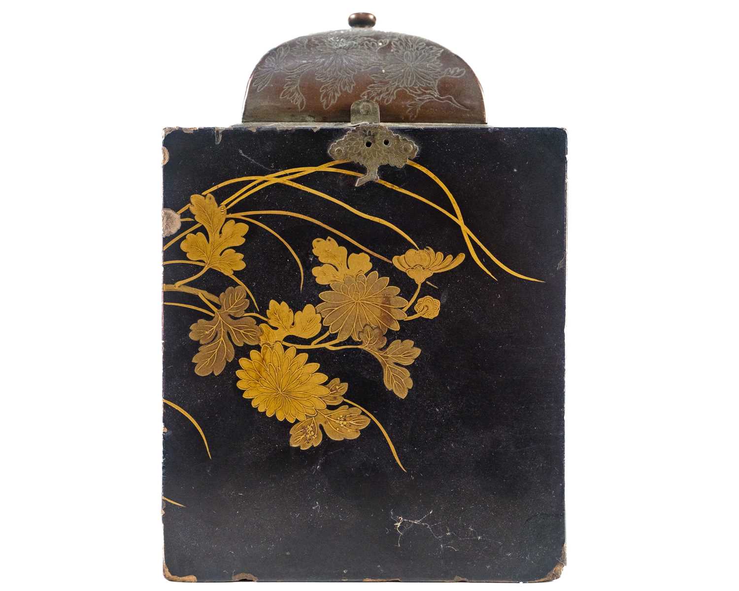 A Japanese black lacquer Tabakobon (smoking box), Meiji period. - Image 3 of 6