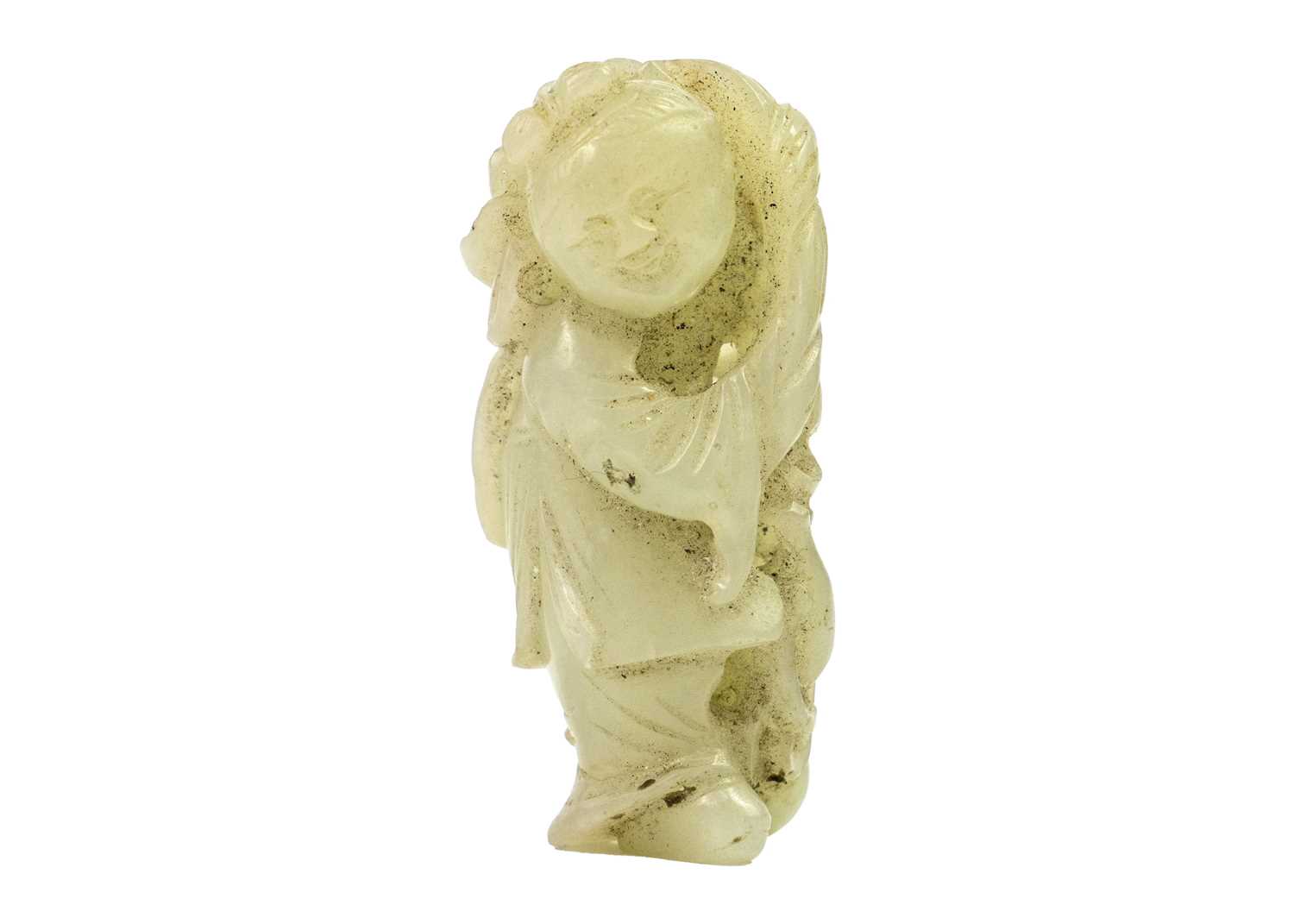 A Chinese carved jade figure of a boy, Qing Dynasty, 19th century, - Image 5 of 9