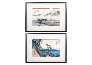 Two Japanese woodblock prints, 20th century.