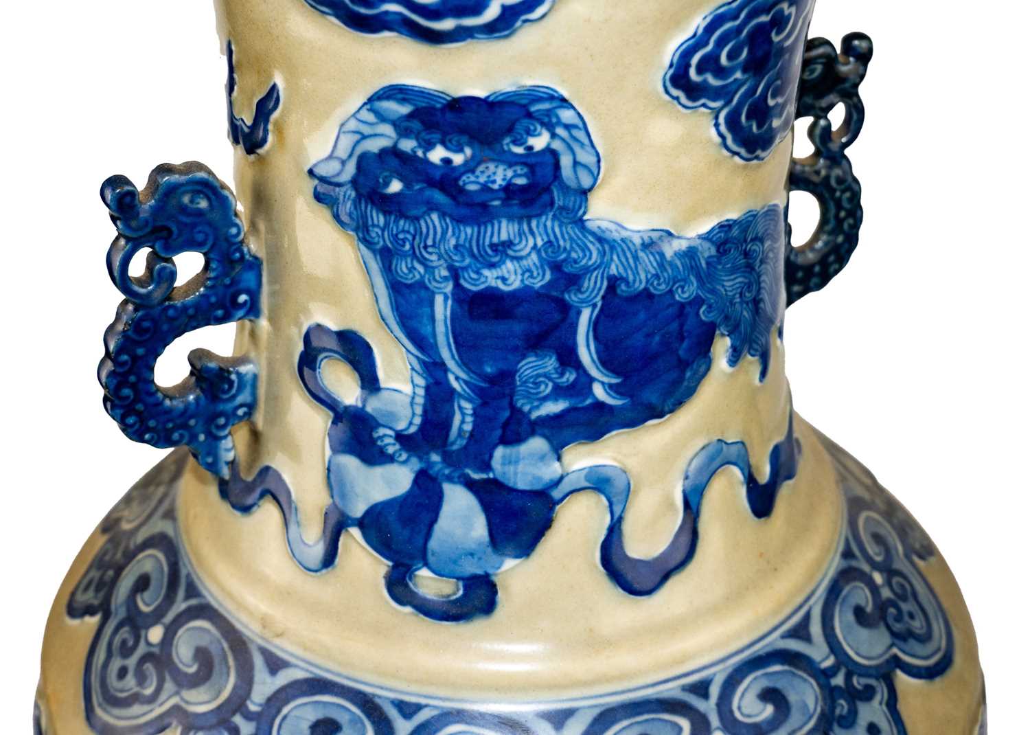 A large Chinese floor standing baluster 'dragon' vase, late 19th century. - Image 4 of 20