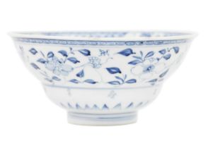 A Chinese blue and white porcelain bowl, with certificate