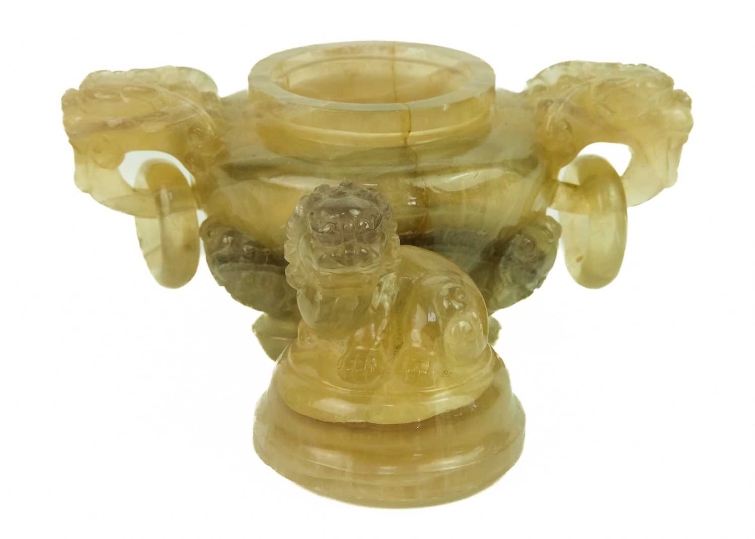 A Chinese agate incense burner on stand, late Qing Dynasty.. - Image 4 of 11