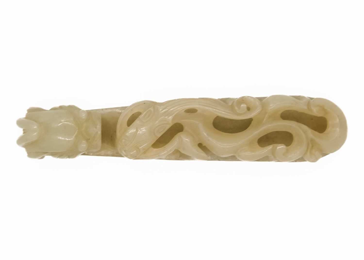 A Chinese jade belt hook, Qing Dynasty, late 19th/early 20th century.