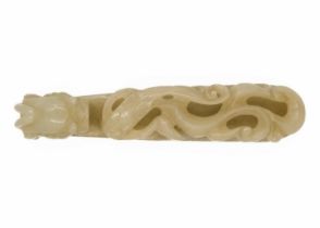 A Chinese jade belt hook, Qing Dynasty, late 19th/early 20th century.