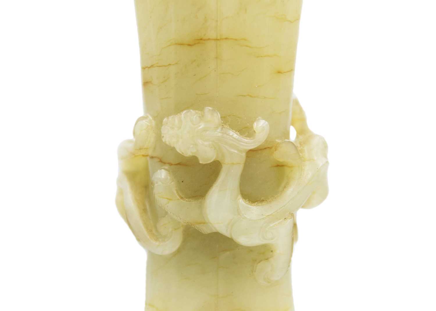 A Chinese pale green jade Gu vase, early Qing Dynasty. - Image 8 of 25