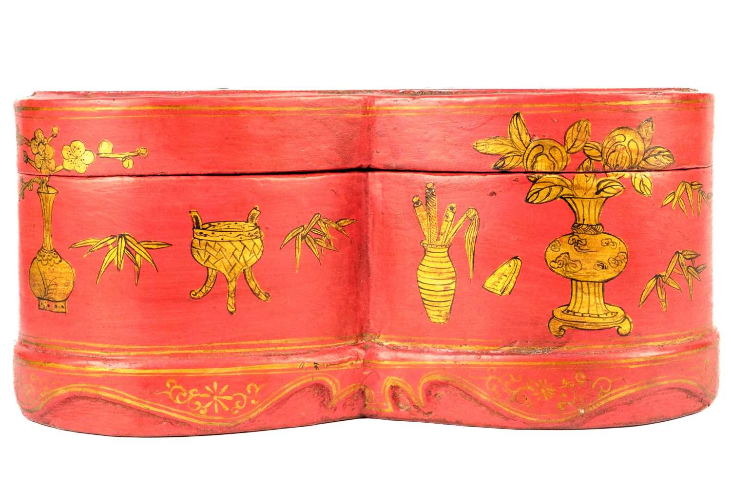 A pair of Chinese red lacquer boxes, 20th century. - Image 11 of 11