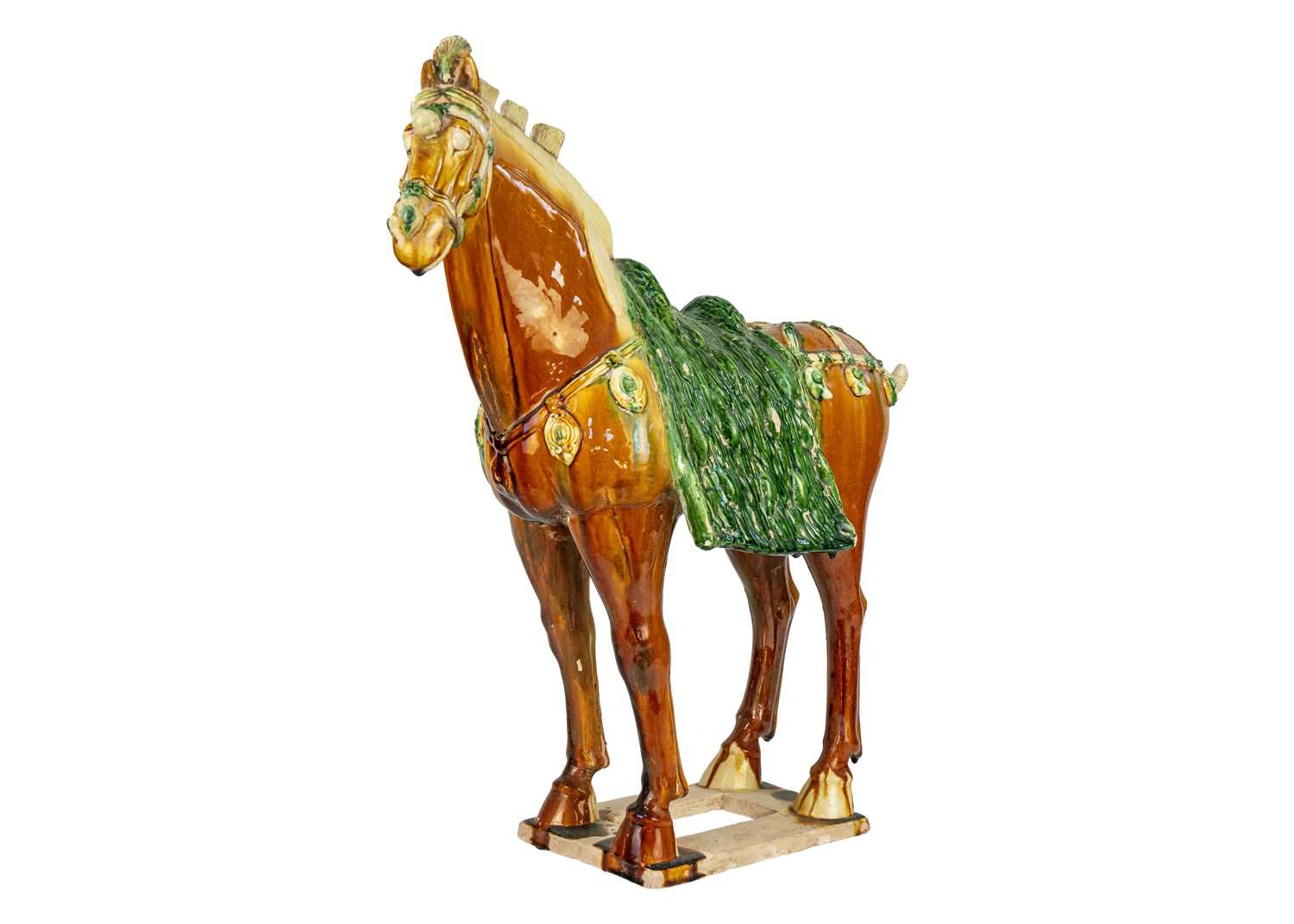 A large Chinese Tang style sancai model of a horse. - Image 3 of 13