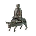 A Chinese bronze figural incense burner, 19th century.