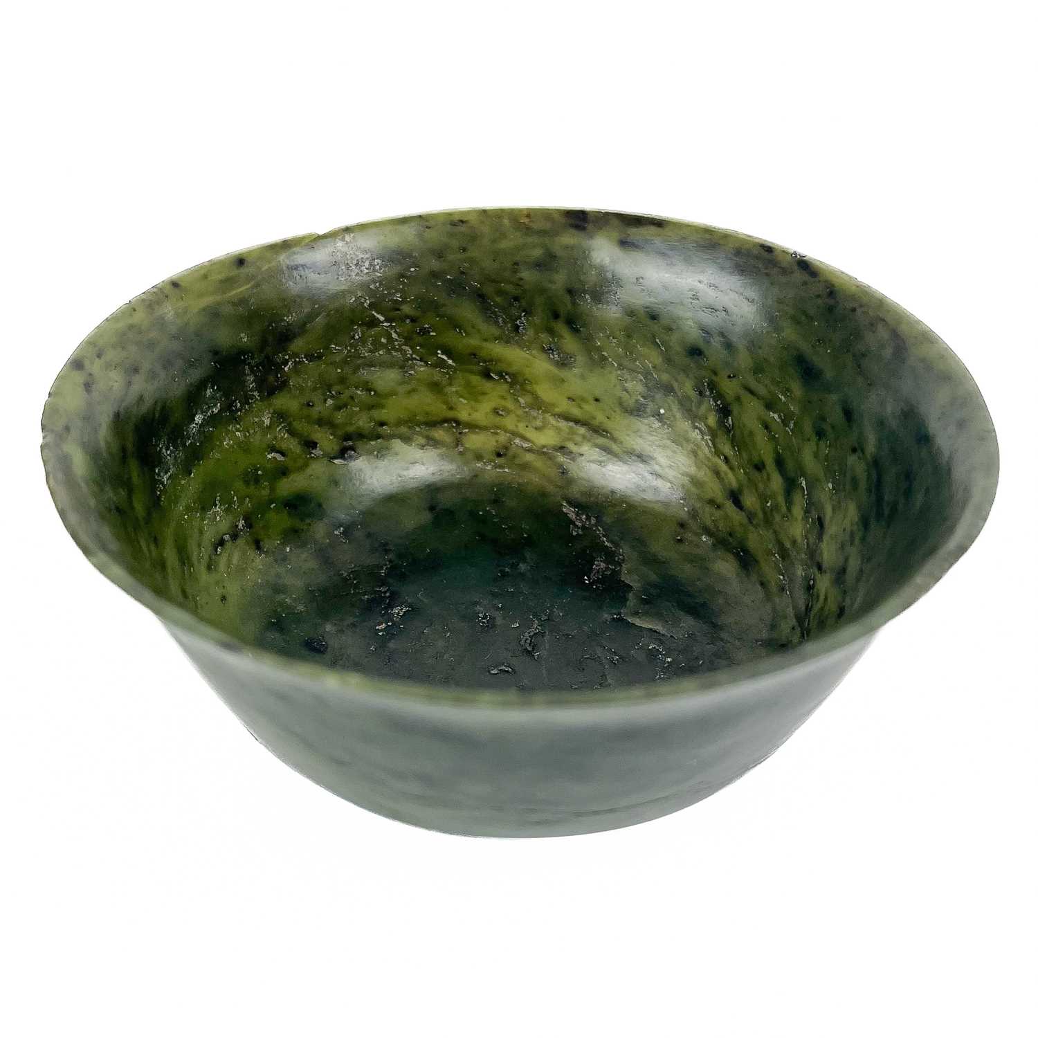 A Chinese spinach jade bowl. - Image 2 of 4