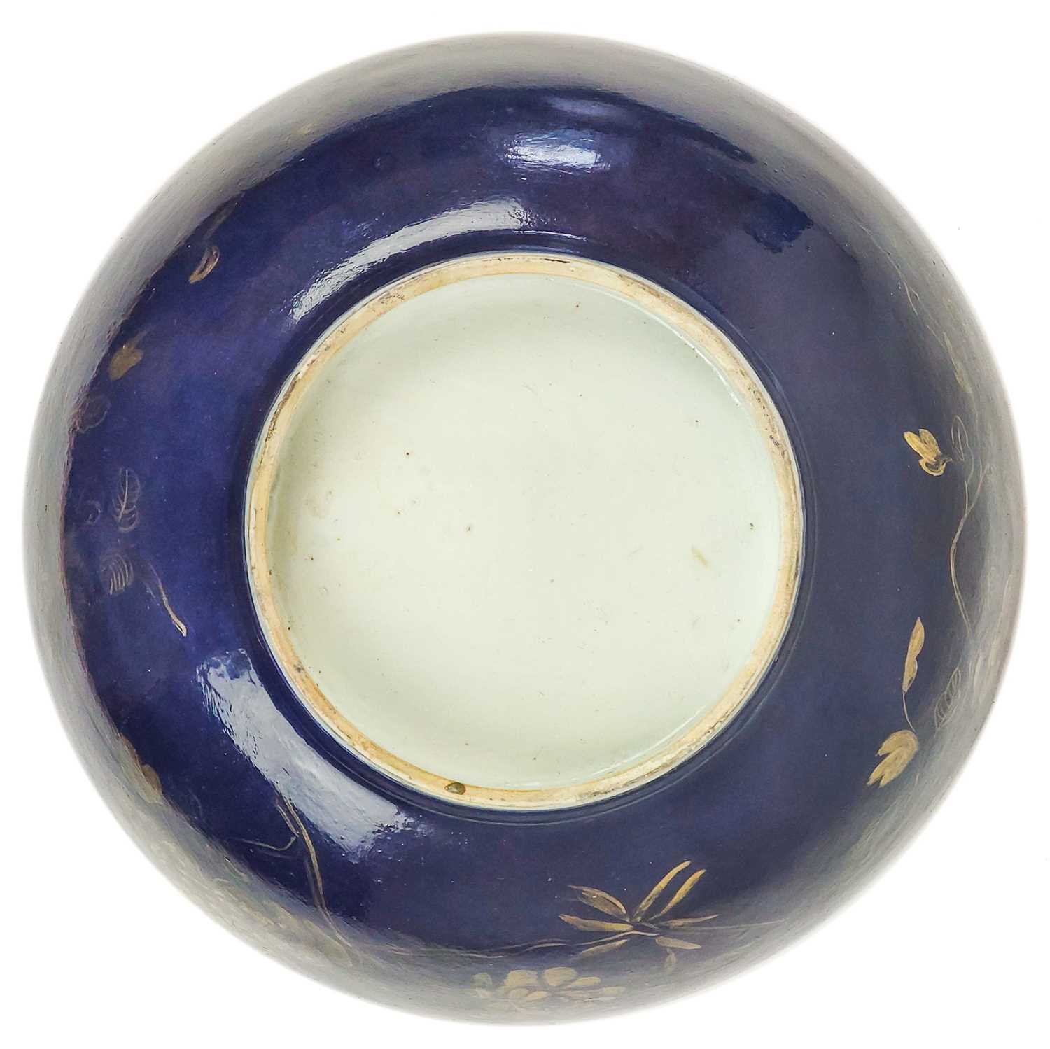 A Chinese blue-ground porcelain punch bowl, Qianlong period. - Image 3 of 9