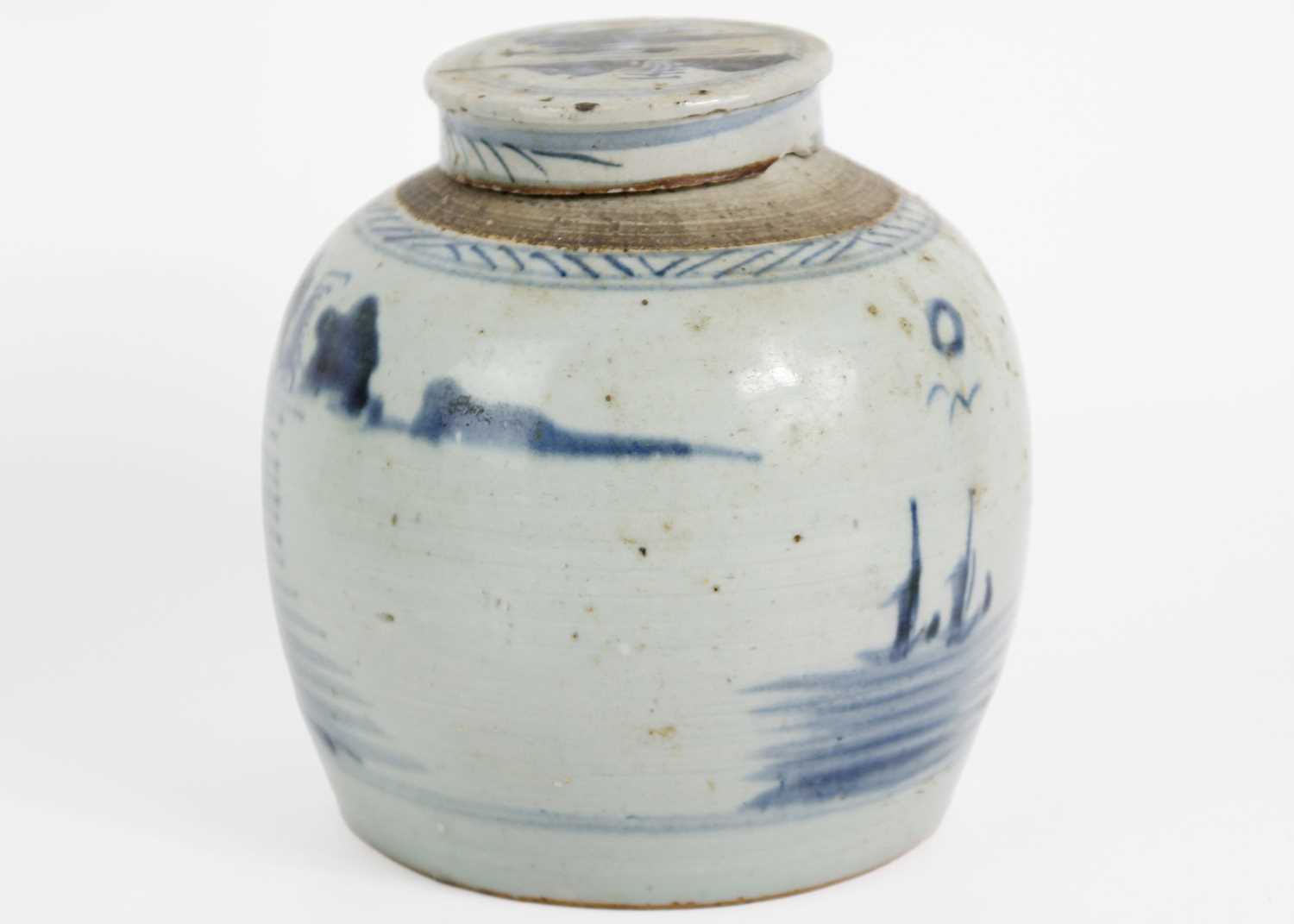 A Chinese blue and white porcelain ginger jar & cover, 19th century. - Image 4 of 7