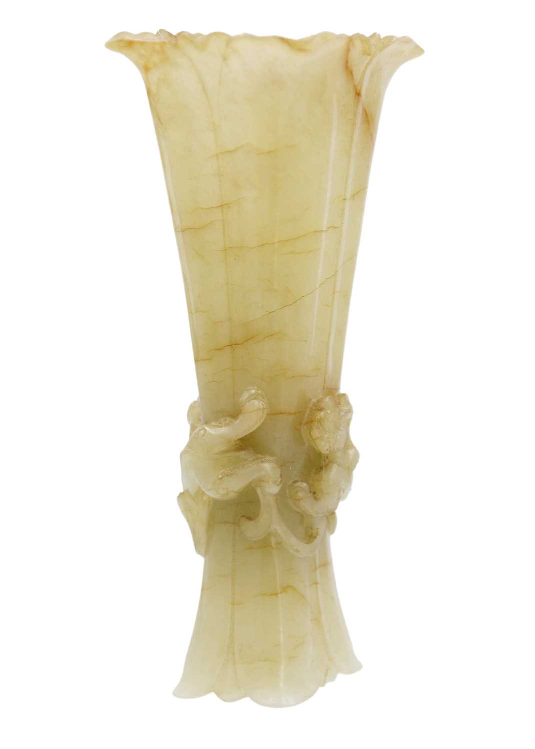 A Chinese pale green jade Gu vase, early Qing Dynasty. - Image 2 of 25
