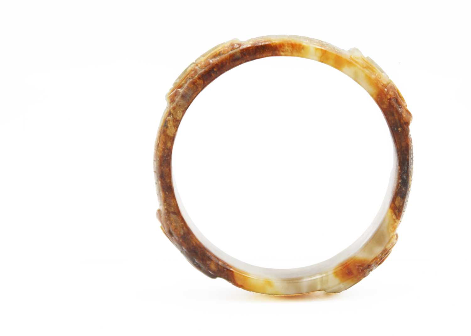 A Chinese carved jade bangle, probably Neolithic period. - Image 5 of 30