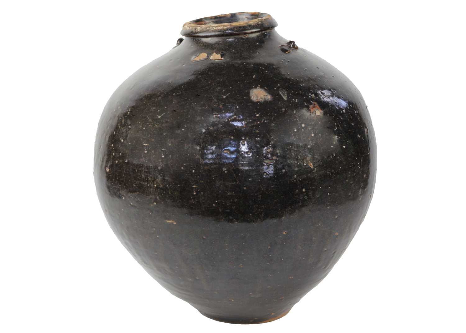A Chinese martaban ovoid tapering jar, Ming Dynasty, - Image 2 of 9
