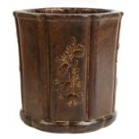 A Chinese hardwood bitong (brush pot), 19th century.