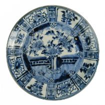 A Japanese blue and white porcelain dish, Edo period, late 17th/early 18th century.