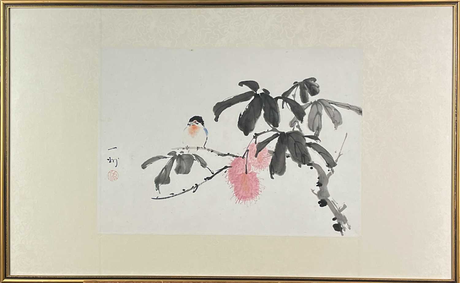 A Chinese watercolour 'Groom and Two Horses', by Chaw-i-Chou. (1920). - Image 4 of 9