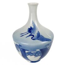 A Japanese studio porcelain blue and white vase, Meiji period