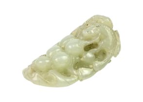 A Chinese carved jade pendant, Qing Dynasty, 18th/19th century.