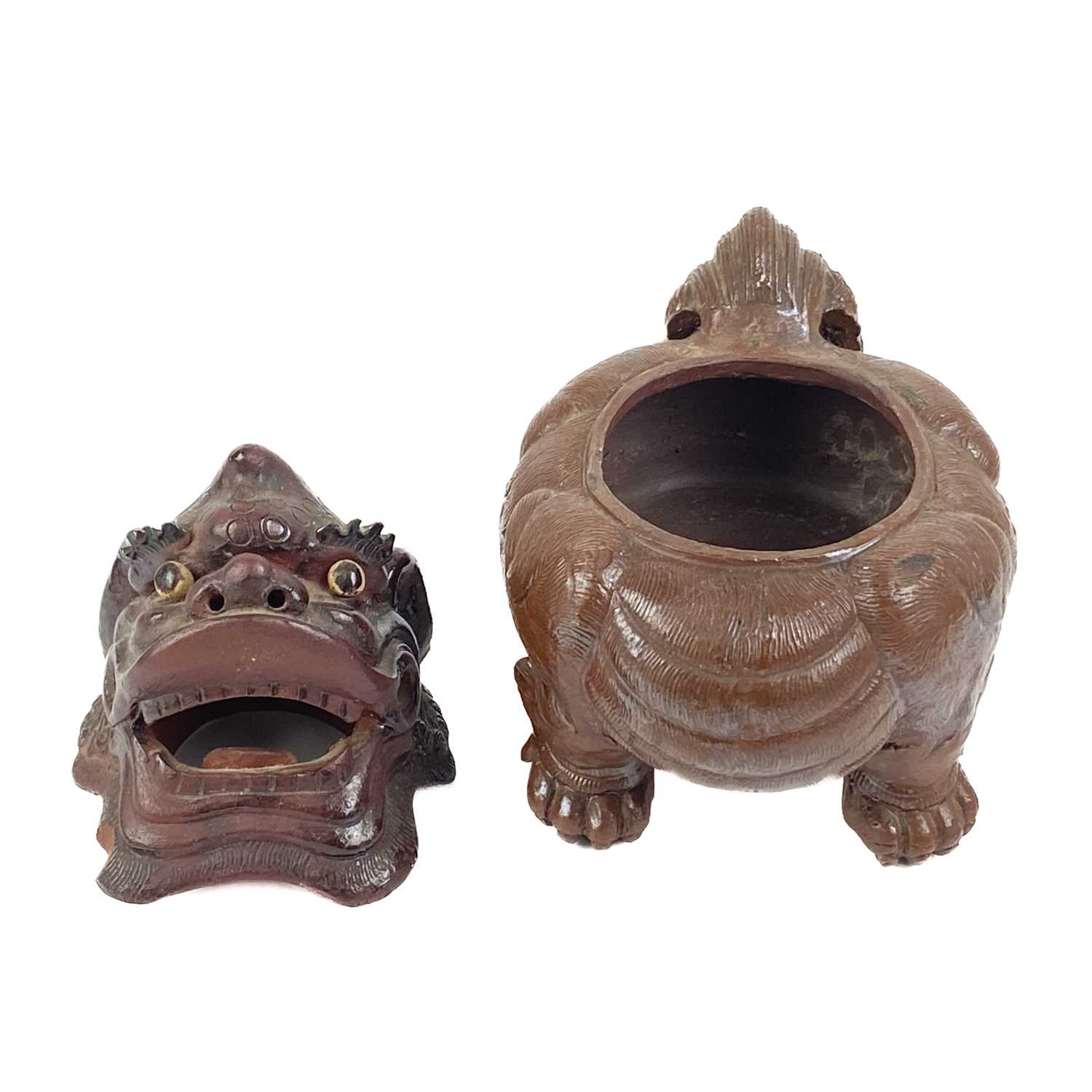 A Chinese pottery incense burner, circa 1900. - Image 2 of 6