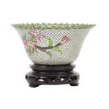 A Chinese plique-a-jour transparency enamel bowl, 20th century.