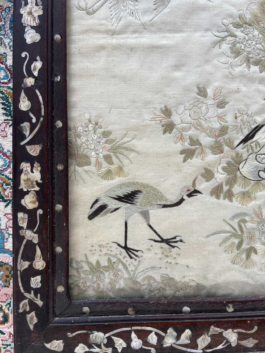 A Chinese silk embroidered panel, circa 1900. - Image 6 of 10
