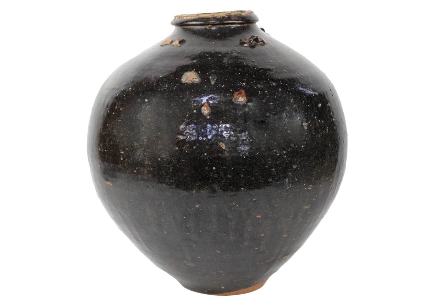 A Chinese martaban ovoid tapering jar, Ming Dynasty, - Image 4 of 9