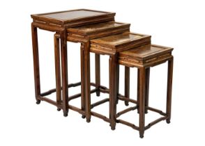 A Chinese hardwood quartetto of tables, early 20th century.